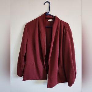 Maurcies size 2X stretchy burgandy blazer
